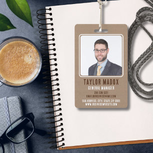 Badge Charme Rustique Papier Kraft Employé Entreprise