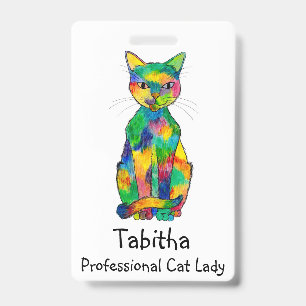 Badge Chat Arc-en-Ciel