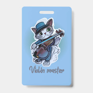 Badge Chat avec T-shirt violon