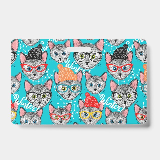 Badge Chat dans le casquette (Avant)