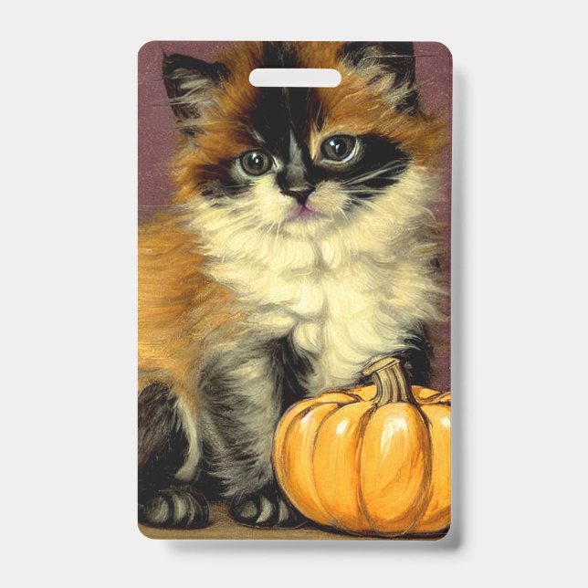 Badge Chat de Halloween Ragdoll Vintage (Avant)