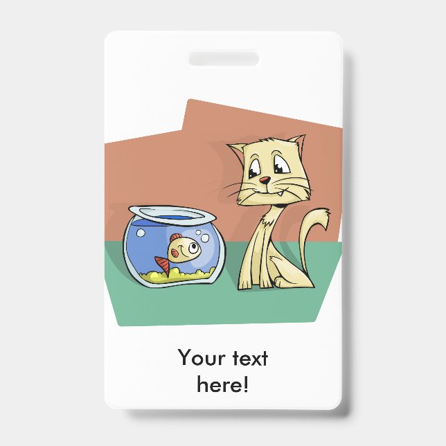 Badge Chat et cuvette de poisson (Avant)