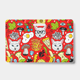 Badge Chat et oeuf sur le rouge