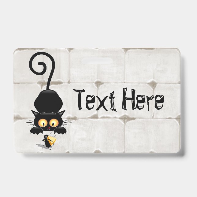 Badge Chat et souris avec des personnages de dessin amus (Avant)