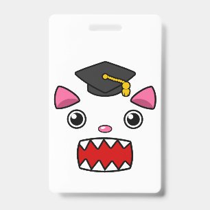 Badge Chat excité de remise de diplômes