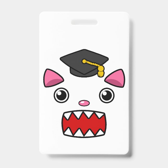 Badge Chat excité de remise de diplômes (Avant)