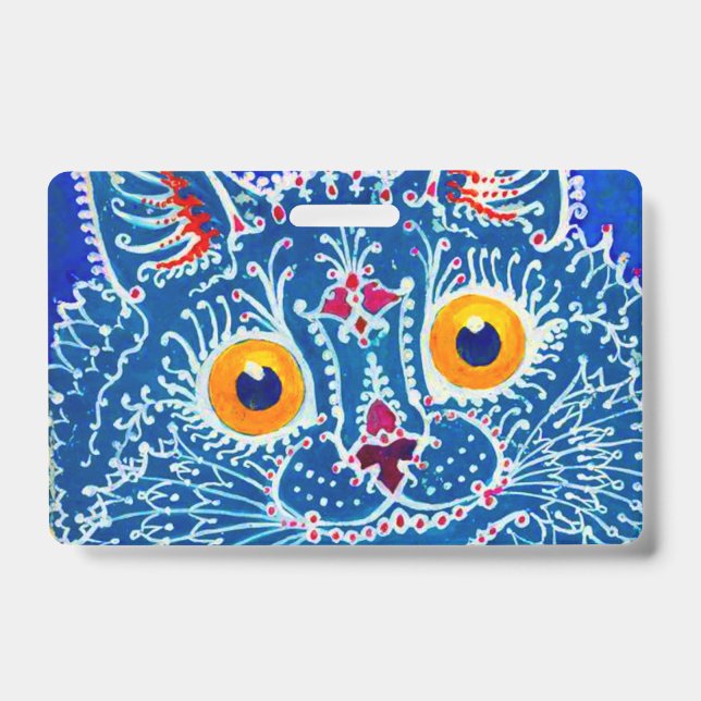 Badge Chat gothique bleu (Avant)