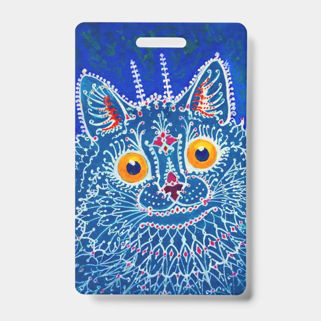 Badge Chat gothique bleu (Avant)