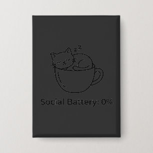 Badge Chat Introverti Batterie Sociale Zéro Avant Cervea