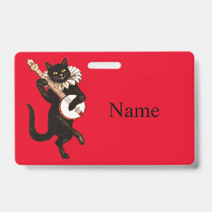 Badge Chat jouant du Banjo Thunder_Cove
