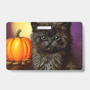 Badge Chaton Halloween Vintage