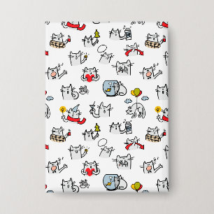 Badge Chats amusants, lait et magie.