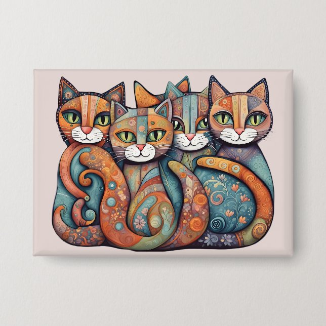 Badge chats apaisants 3 bouton (Recto)