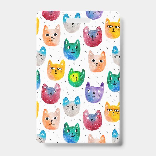 Badge Chats aquarelles et amis (Avant)
