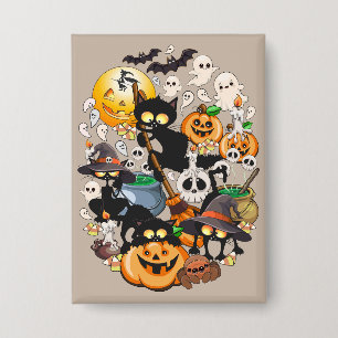 Badge Chats drôles de Halloween Fête