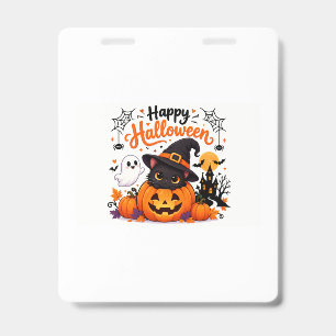 Badge Chatte Mignonne Tasse de Voyage Joyeux Halloween -
