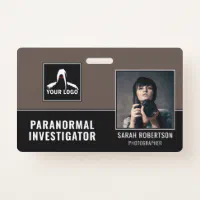 Badge Chercheur paranormal Chasseur fant me ID photo Zazzle.fr