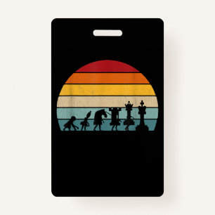 Badge Chess Evolution Cadeau Vintage Rétro Pour Un Échec