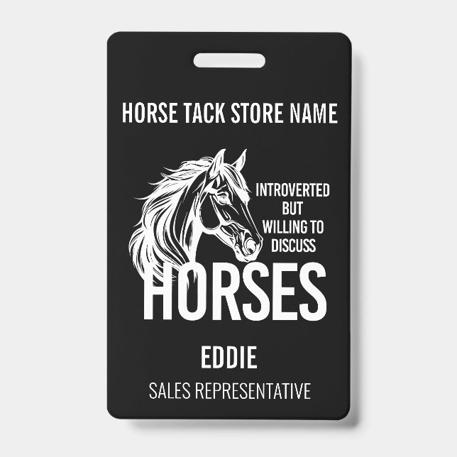 Badge Cheval introverti humouristique ventes de magasin  (Avant)