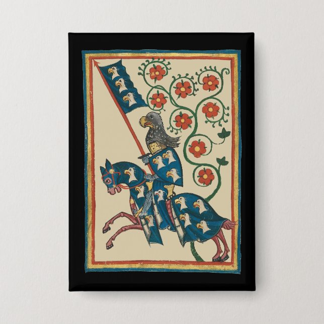 Badge Chevalier Avec Aigle Heraldry, Médiéval Du 14ème S (Recto)