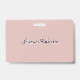 Badge Chic Calligraphie Nom Couleur Or Rose Adorable