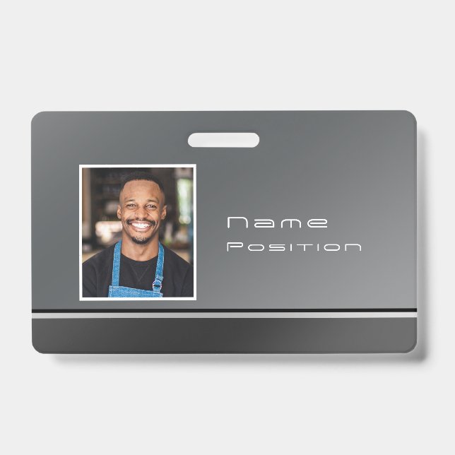 Badge Chic Moderne Affaires Argent Noir (Avant)