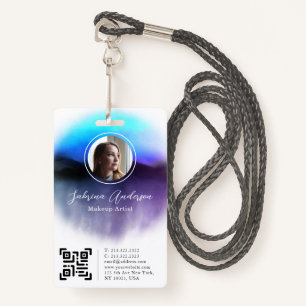 Badge Chic Ombre Aquarelle Abstrait Script Photo Logo