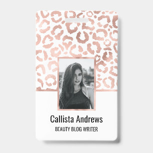Badge Chic Rose Gold Leopard Cheetah Poster de animal