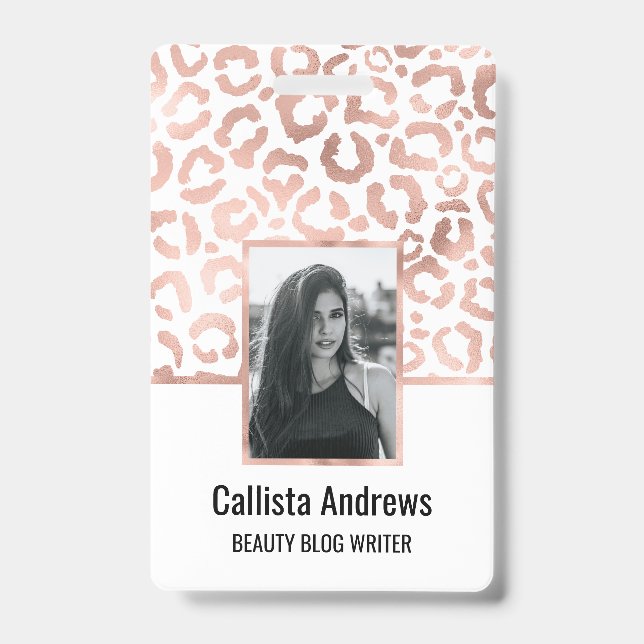 Badge Chic Rose Gold Leopard Cheetah Poster de animal (Face)