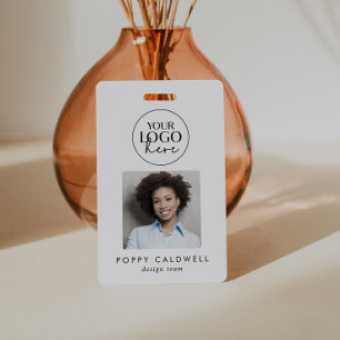 Badge Chic Typographie Logo Photo QR Code Business ID