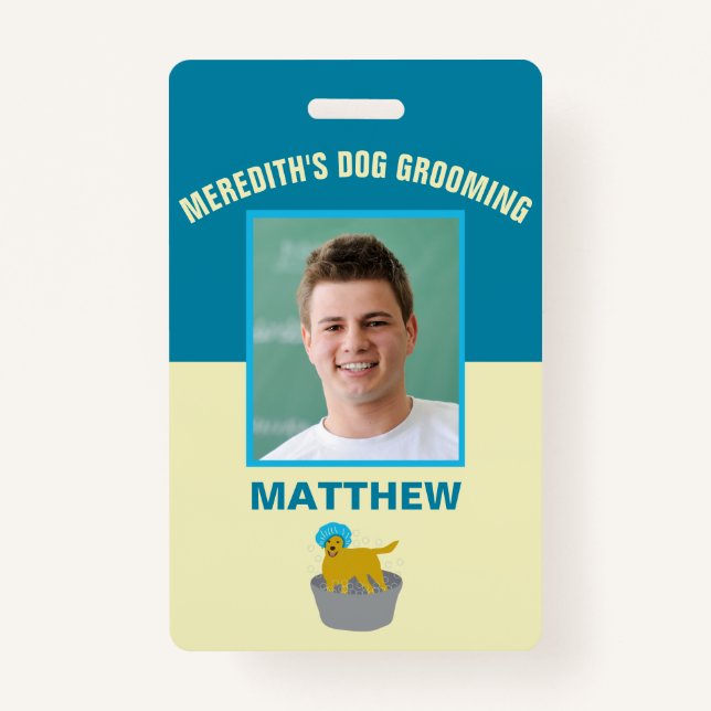 Badge Chien d'affaires Chien Groomers Personnalisé (Devant)