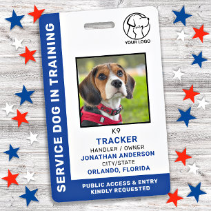 Badge Chien d'Assistance en Formation Logo Photo d'Ident