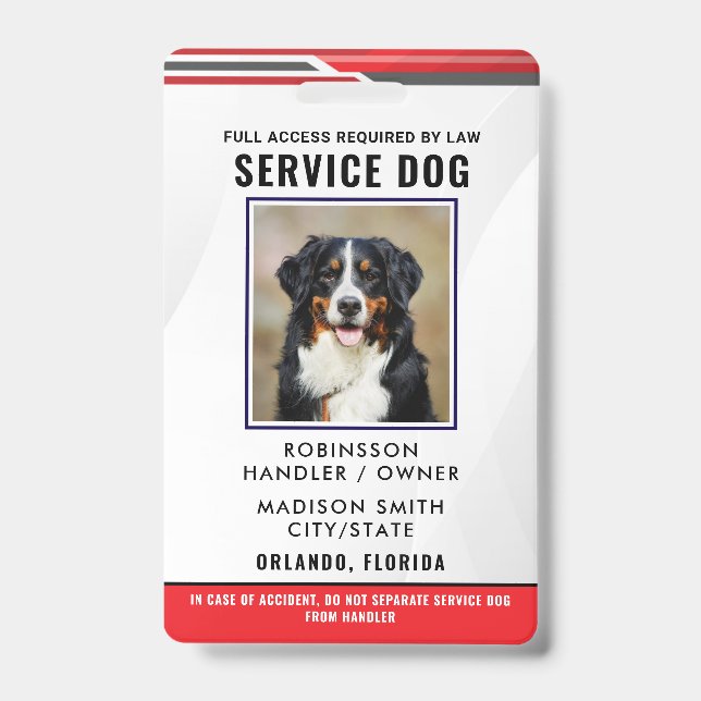 Badge Chien d'assistance personnalisé (Avant)