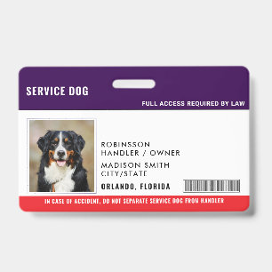 Badge Chien d'assistance personnalisé