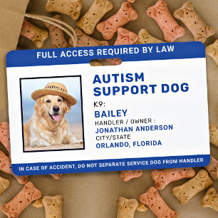 Badge Chien d'Assistance Photo Personnalisée Chien de So