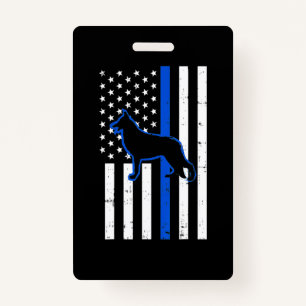 Badge Chien de police berger allemand K9 Patriotique