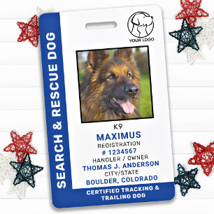 Badge Chien de Recherche & Sauvetage SAR K9 Photo de la