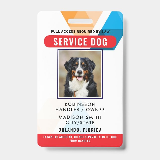 Badge Chien de service personnalisé (Avant)