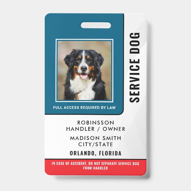 Badge Chien de service personnalisé (Avant)