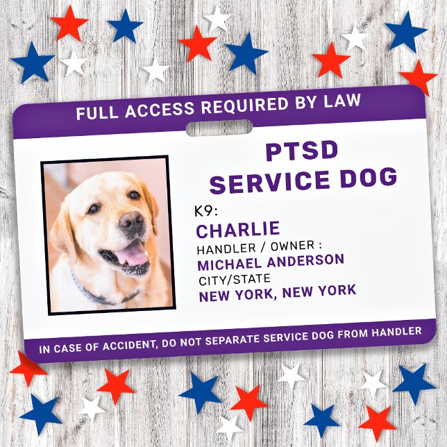 Badge Chien de service SSPT simple ID photo personnalisé (Créateur téléchargé)