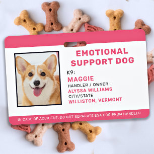 Badge Chien de soutien émotionnel pour animal de compagn