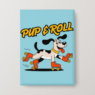 Badge Chien Sur Rouleau Patins Pup & Roll