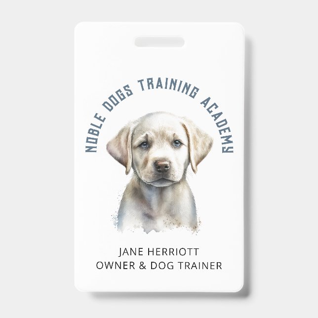 Badge Chien Trainer Puppy Photo QR Code (Avant)