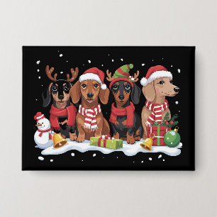 Badge Chiens de Noël Dachshund Amant Chien Maman