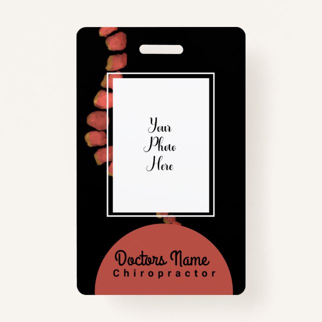 Badge Chiropractor Chiropractor Aquarelle Spine (Devant)