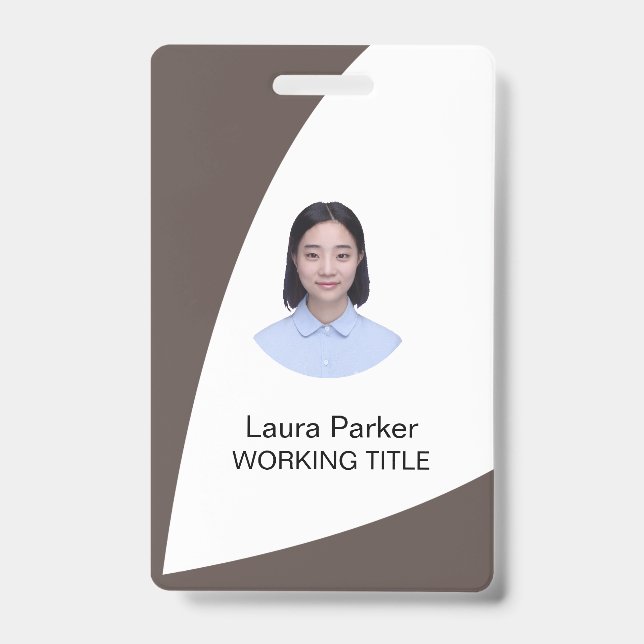 Badge Chocolat Brown personnalisé pour les employés de l (Avant)