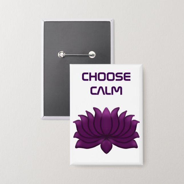 Badge Choisissez Fleur de Lotus Violet Calme  (Recto/Verso)
