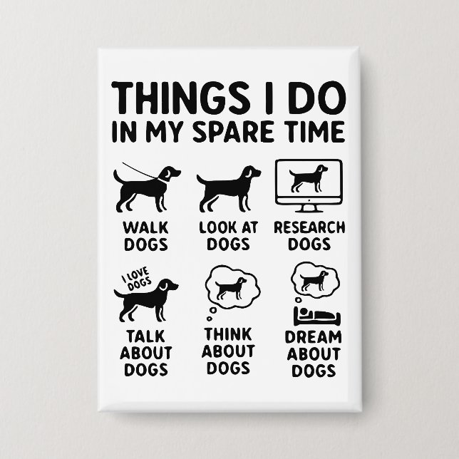 Badge Choses que je fais pendant mon temps libre Chiens  (Recto)