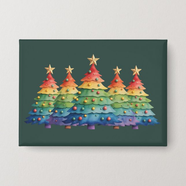 Badge Christmas Pride Rainbow LGBTQ Equal Rights Gay  (Recto)