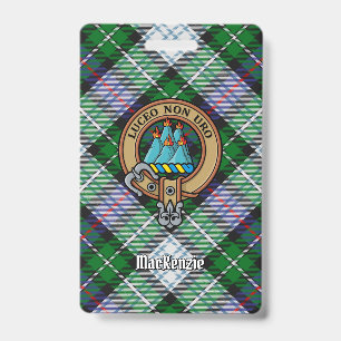 Badge Cimier Clan MacKenzie sur tartan de soirée